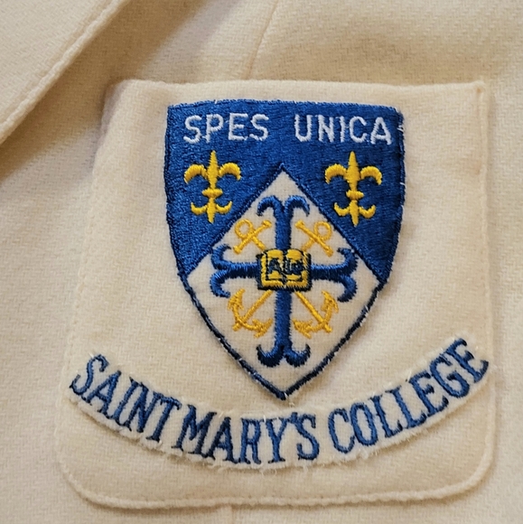 ❤️ Saint Mary's College Vintage DONNA DUNCAN Women's Preppy Yellow Blazer - Picture 2 of 8